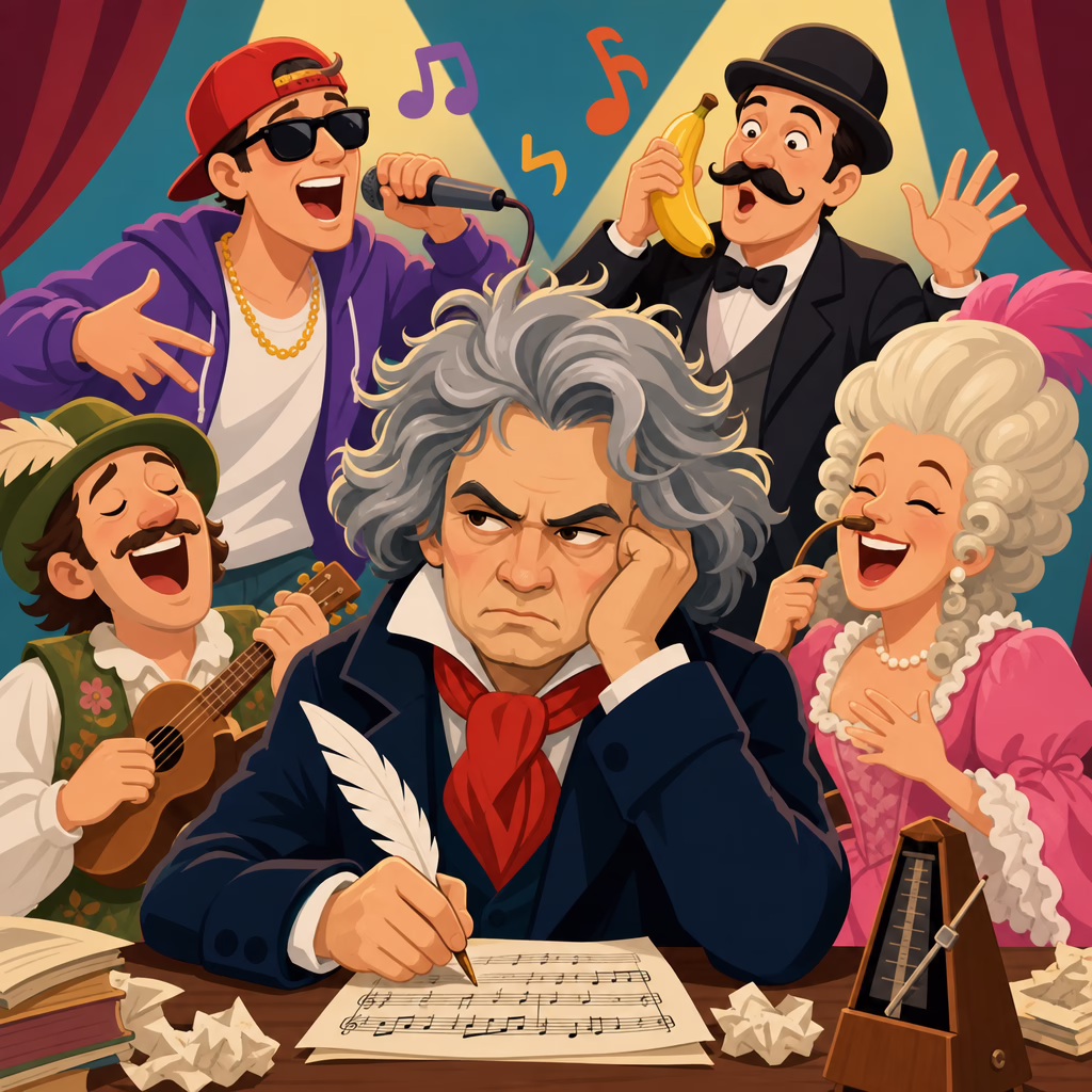 Beethoven in Parody Songs and Comedy Sketches