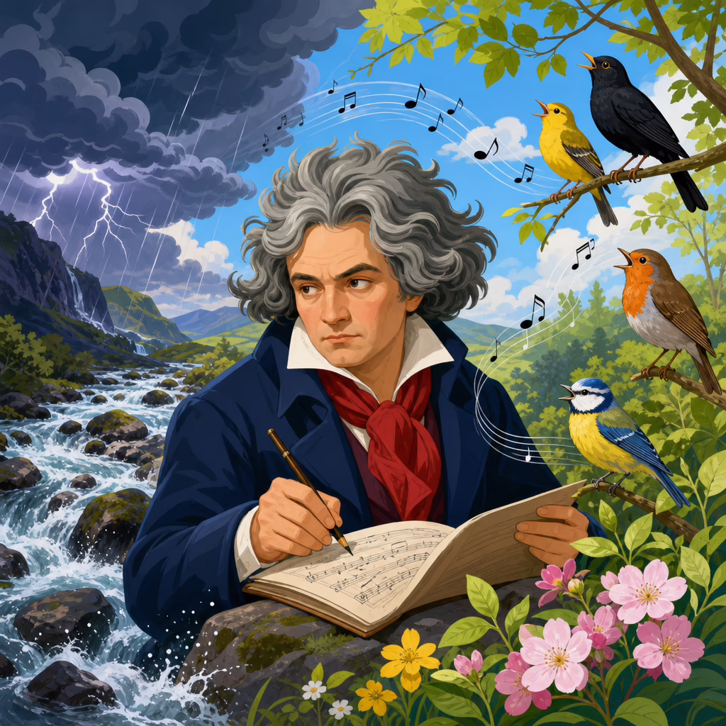 The Streams Storms and Birdcalls of Beethoven