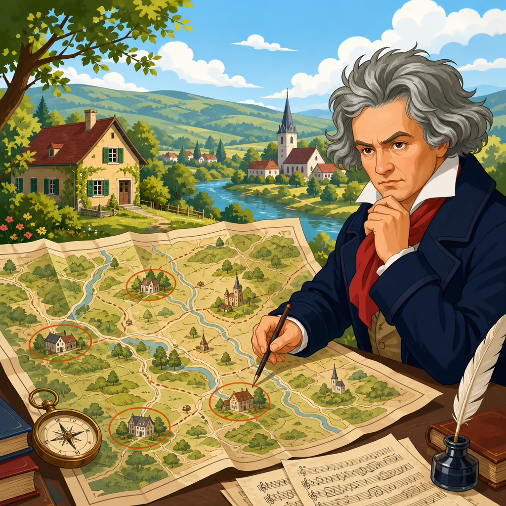 Beethoven’s Countryside Retreats in Historical Maps